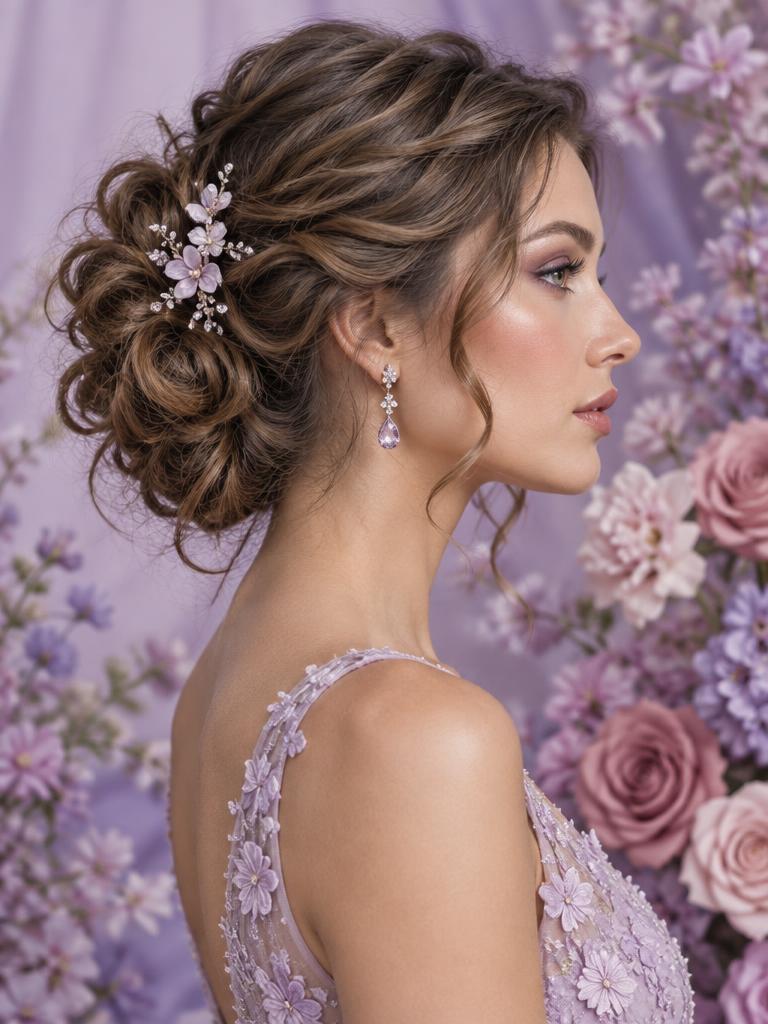 Soft curled occasion updo