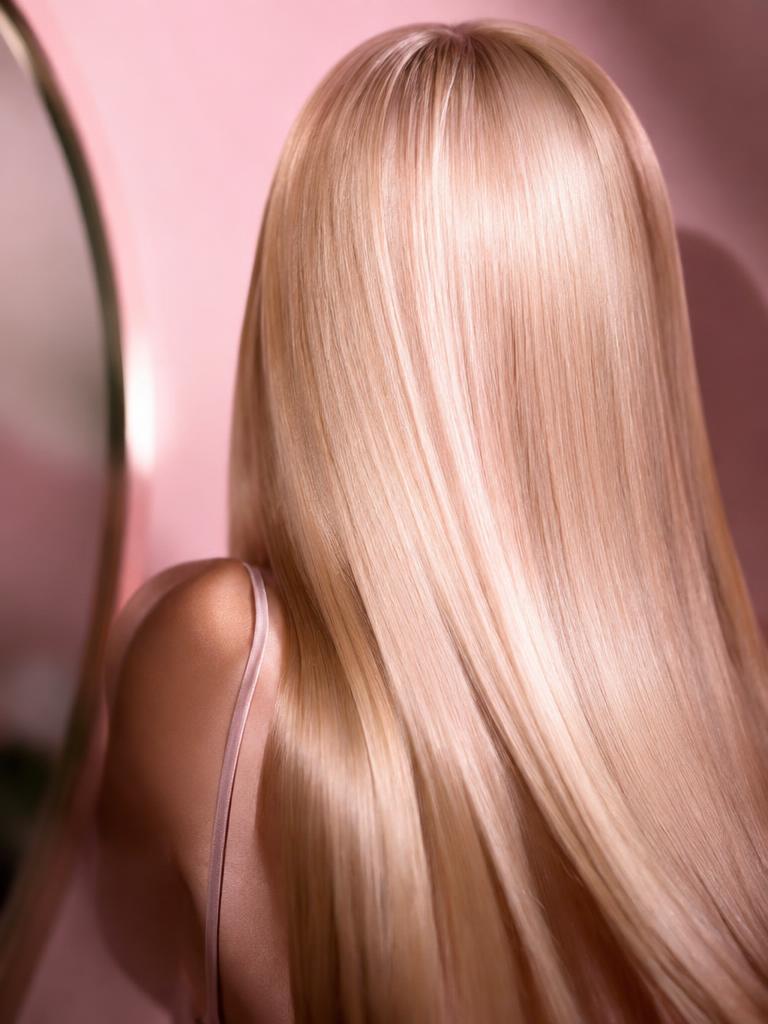 Sleek, glossy straight hair